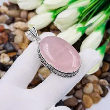 Rose Quartz Sterling Silver Pendant, Gift For Your Loved Ones – Vintage Style Jewelry