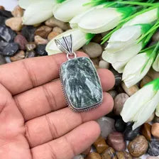 Seraphinite Sterling Silver Pendant, Gift For Your Loved Ones – Vintage Style Jewelry