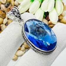 Faceted Tanzanite Sterling Silver Pendant, Gift For Your Loved Ones – Vintage Style Jewelry