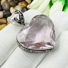 Faceted Rose Quartz Sterling Silver Pendant, Gift For Your Loved Ones – Vintage Style Jewelry