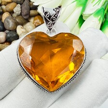 Faceted Citrine Sterling Silver Pendant, Gift For Your Loved Ones – Vintage Style Jewelry
