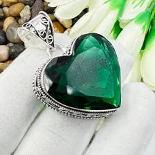 Faceted Chrome Diopside Sterling Silver Pendant, Gift For Your Loved Ones – Vintage Style Jewelry