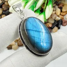 Handmade Blue Labradorite Sterling 925 Silver Pendant, Gift For Your Loved Ones.