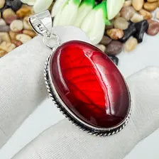 Handmade Red Fire Labradorite Sterling 925 Silver Pendant, Gift For Your Loved Ones.