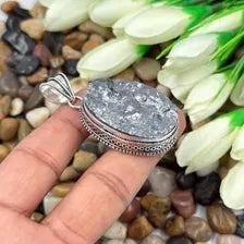 Shungite Sterling Silver Pendant, Gift For Your Loved Ones – Vintage Style Jewelry