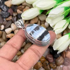 Owyhee Blue Opal Sterling Silver Pendant, Gift For Your Loved Ones – Vintage Style Jewelry