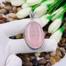 Rose Quartz Sterling Silver Pendant, Gift For Your Loved Ones – Vintage Style Jewelry