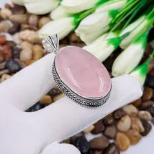 Rose Quartz Sterling Silver Pendant, Gift For Your Loved Ones – Vintage Style Jewelry