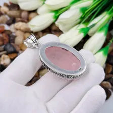 Rose Quartz Sterling Silver Pendant, Gift For Your Loved Ones – Vintage Style Jewelry