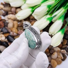Amazonite Sterling Silver Pendant, Gift For Your Loved Ones – Vintage Style Jewelry