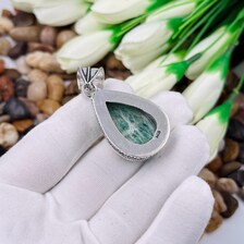 Amazonite Sterling Silver Pendant, Gift For Your Loved Ones – Vintage Style Jewelry