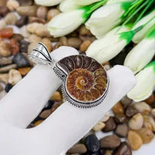 Ammonite Sterling Silver Pendant, Gift For Your Loved Ones – Vintage Style Jewelry
