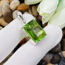 Handcrafted Faceted Peridot Sterling 925 Silver Pendant, Gift For Your Loved Ones.