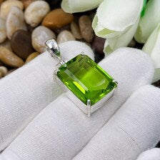 Handcrafted Faceted Peridot Sterling 925 Silver Pendant, Gift For Your Loved Ones.