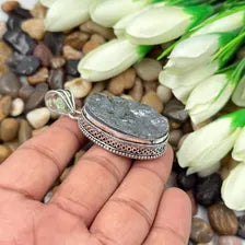 Shungite Sterling Silver Pendant, Gift For Your Loved Ones – Vintage Style Jewelry