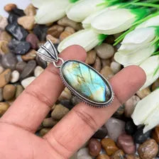 Multi Labradorite Sterling Silver Pendant, Gift For Your Loved Ones – Vintage Style Jewelry
