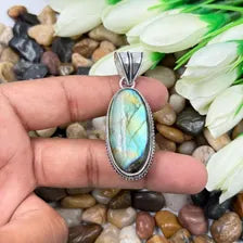 Multi Labradorite Sterling Silver Pendant, Gift For Your Loved Ones – Vintage Style Jewelry