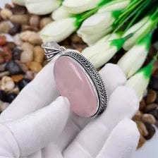 Rose Quartz Sterling Silver Pendant, Gift For Your Loved Ones – Vintage Style Jewelry