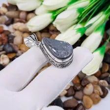 Shungite Sterling Silver Pendant, Gift For Your Loved Ones – Vintage Style Jewelry