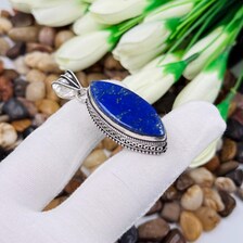 Lapis Lazuli Sterling Silver Pendant, Gift For Your Loved Ones – Vintage Style Jewelry