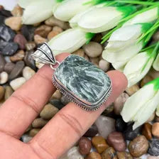 Seraphinite Sterling Silver Pendant, Gift For Your Loved Ones – Vintage Style Jewelry