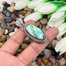 Multi Labradorite Sterling Silver Pendant, Gift For Your Loved Ones – Vintage Style Jewelry