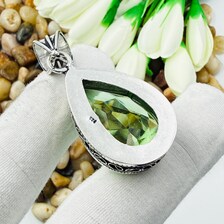 Faceted Peridot Sterling Silver Pendant, Gift For Your Loved Ones – Vintage Style Jewelry