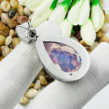 Faceted Pink Kunzite Sterling Silver Pendant, Gift For Your Loved Ones – Vintage Style Jewelry