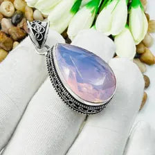 Faceted Pink Kunzite Sterling Silver Pendant, Gift For Your Loved Ones – Vintage Style Jewelry