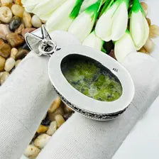 Lizardite Sterling Silver Pendant, Gift For Your Loved Ones – Vintage Style Jewelry