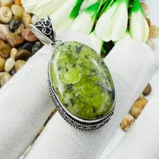 Lizardite Sterling Silver Pendant, Gift For Your Loved Ones – Vintage Style Jewelry