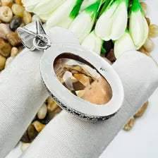 Faceted Morganite Sterling Silver Pendant, Gift For Your Loved Ones – Vintage Style Jewelry