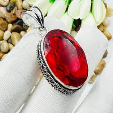 Faceted Rubellite Sterling Silver Pendant, Gift For Your Loved Ones – Vintage Style Jewelry