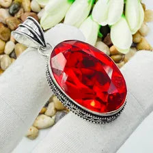 Faceted Rubellite Sterling Silver Pendant, Gift For Your Loved Ones – Vintage Style Jewelry