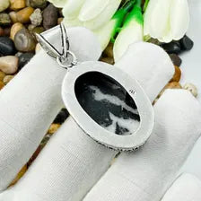 Handmade Buffalo Turquoise Sterling Silver Pendant, Vintage Style Jewelry.