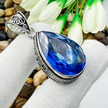 Faceted Tanzanite Sterling Silver Pendant, Gift For Your Loved Ones – Vintage Style Jewelry