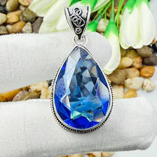 Faceted Tanzanite Sterling Silver Pendant, Gift For Your Loved Ones – Vintage Style Jewelry
