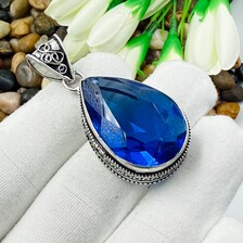Faceted Tanzanite Sterling Silver Pendant, Gift For Your Loved Ones – Vintage Style Jewelry