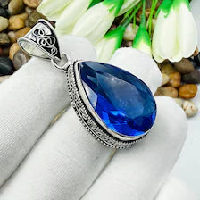 Faceted Tanzanite Sterling Silver Pendant, Gift For Your Loved Ones – Vintage Style Jewelry
