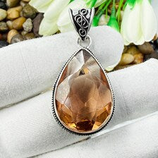 Faceted Morganite Sterling Silver Pendant, Gift For Your Loved Ones – Vintage Style Jewelry