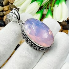 Faceted Pink Kunzite Sterling Silver Pendant, Gift For Your Loved Ones – Vintage Style Jewelry