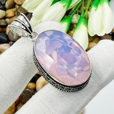 Faceted Pink Kunzite Sterling Silver Pendant, Gift For Your Loved Ones – Vintage Style Jewelry