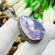 Faceted Pink Kunzite Sterling Silver Pendant, Gift For Your Loved Ones – Vintage Style Jewelry