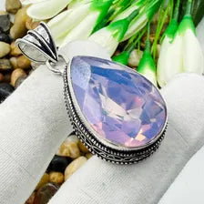 Faceted Pink Kunzite Sterling Silver Pendant, Gift For Your Loved Ones – Vintage Style Jewelry