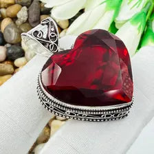 Faceted Garnet Sterling Silver Pendant, Gift For Your Loved Ones – Vintage Style Jewelry