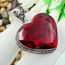 Faceted Garnet Sterling Silver Pendant, Gift For Your Loved Ones – Vintage Style Jewelry