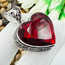 Faceted Garnet Sterling Silver Pendant, Gift For Your Loved Ones – Vintage Style Jewelry