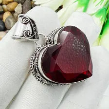 Faceted Garnet Sterling Silver Pendant, Gift For Your Loved Ones – Vintage Style Jewelry