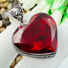 Faceted Garnet Sterling Silver Pendant, Gift For Your Loved Ones – Vintage Style Jewelry