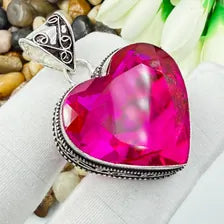 Faceted Pink Tourmaline Sterling Silver Pendant, Gift For Your Loved Ones – Vintage Style Jewelry